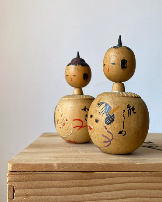 vintage kokeshi dolls