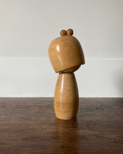 vintage carved floral kokeshi