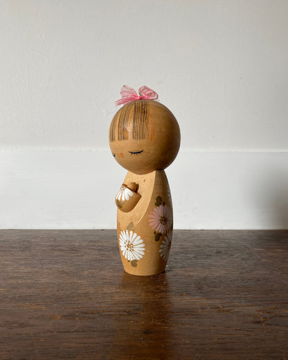 vintage chrysanthemum kokeshi