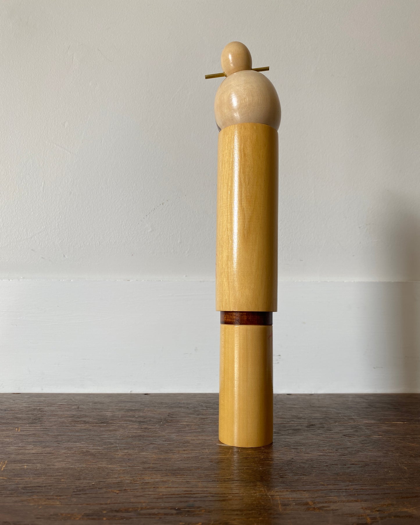 vintage vermillion bamboo kokeshi