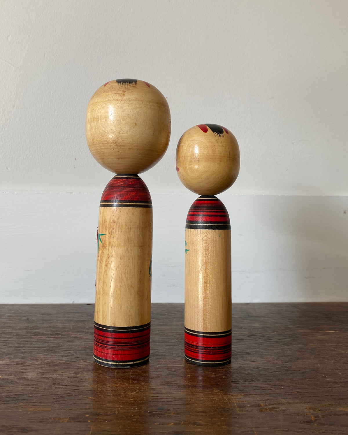 vintage festival floral kokeshi pair