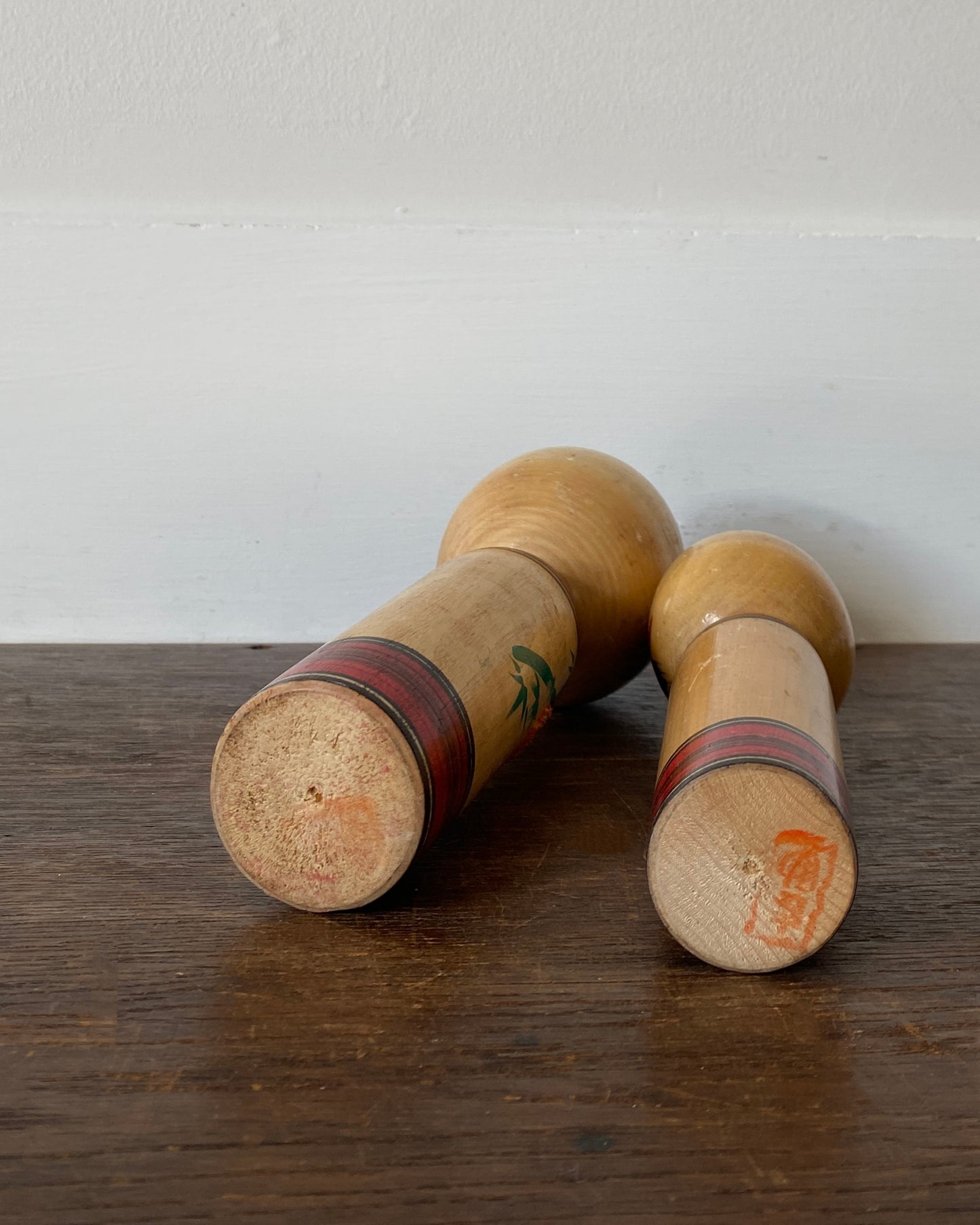 vintage festival floral kokeshi pair