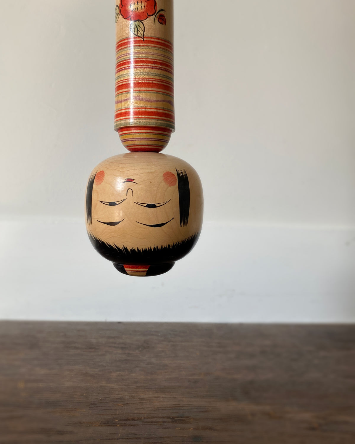 vintage striped camellia kokeshi