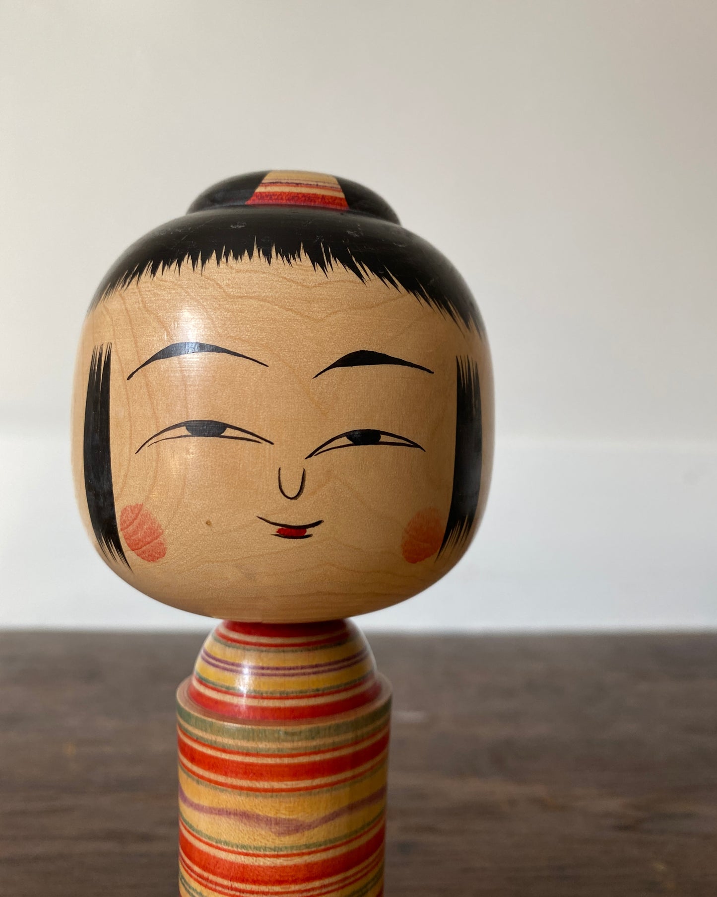 vintage striped camellia kokeshi