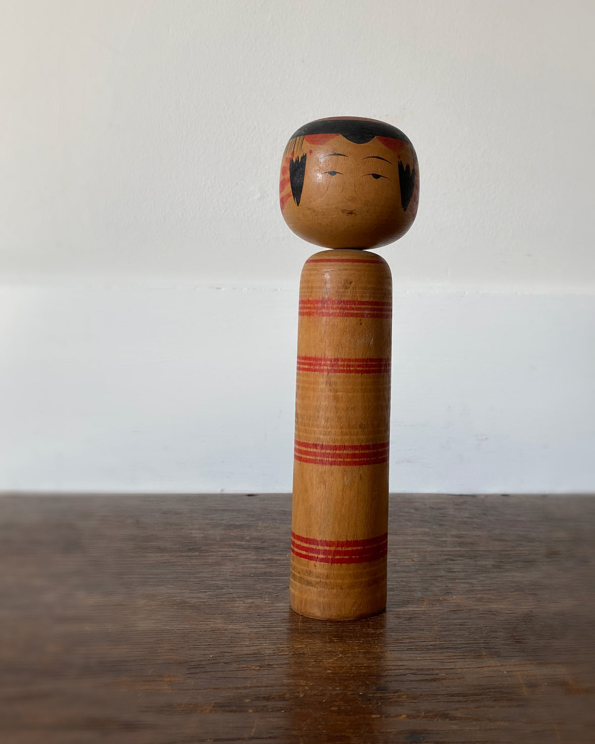 vintage red stripe kokeshi