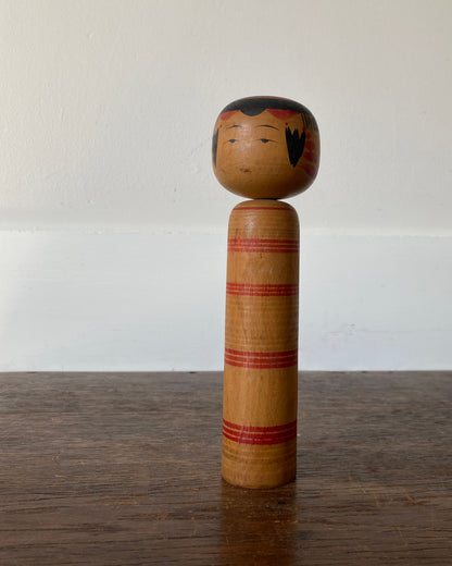 vintage red stripe kokeshi
