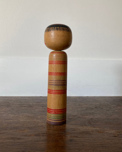 vintage red stripe kokeshi