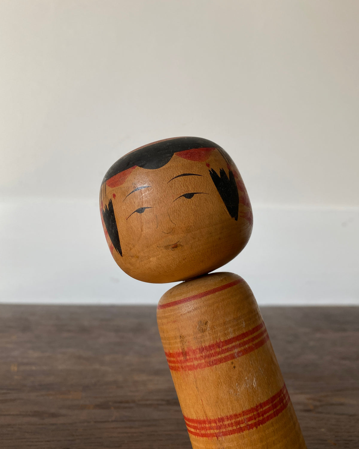 vintage red stripe kokeshi