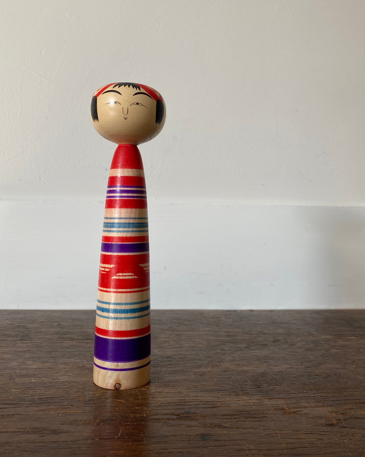 vintage striped Tsuchiyu kokeshi