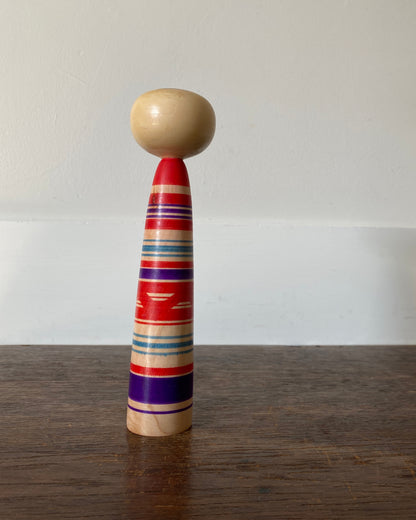 vintage striped Tsuchiyu kokeshi