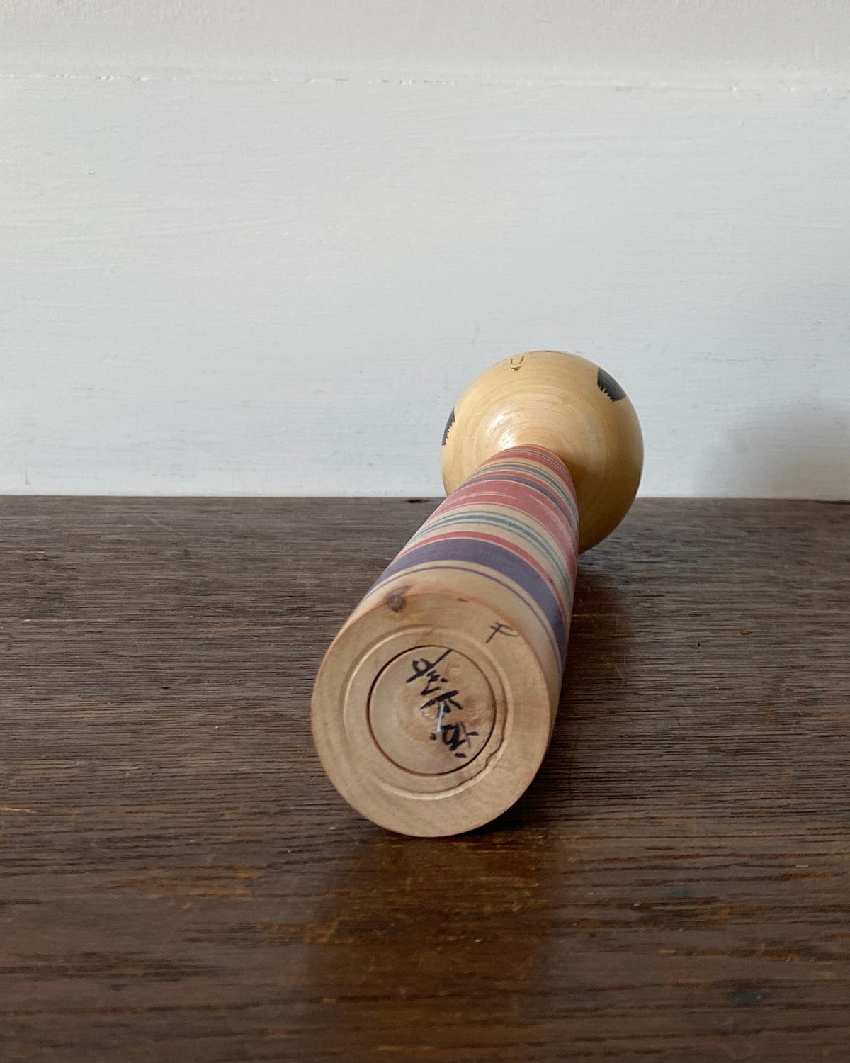 vintage striped Tsuchiyu kokeshi