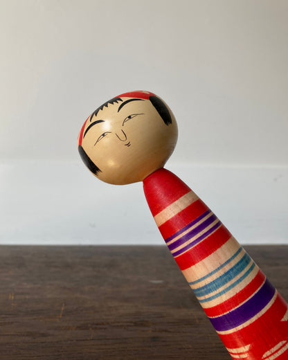 vintage striped Tsuchiyu kokeshi