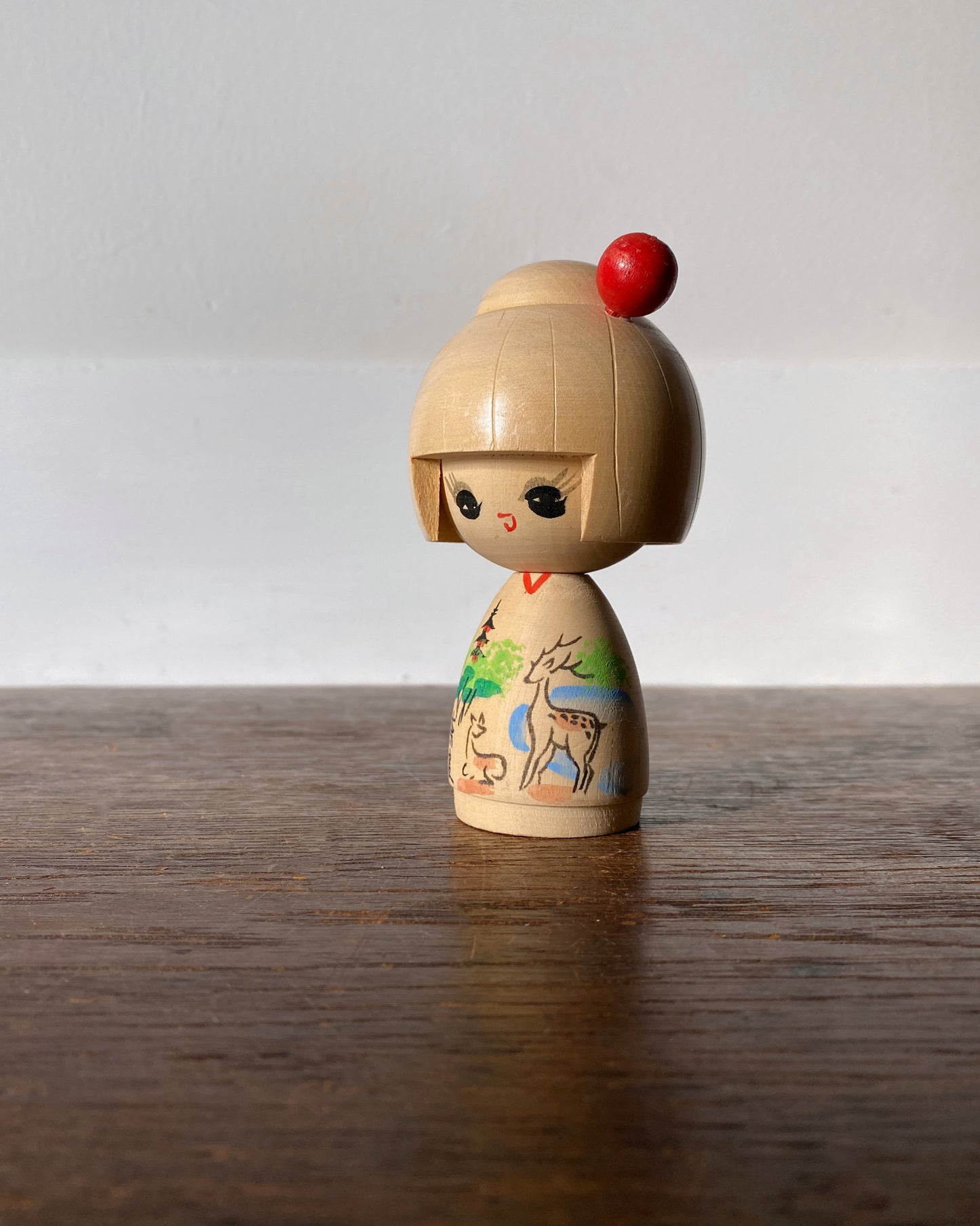 vintage deer scene kokeshi