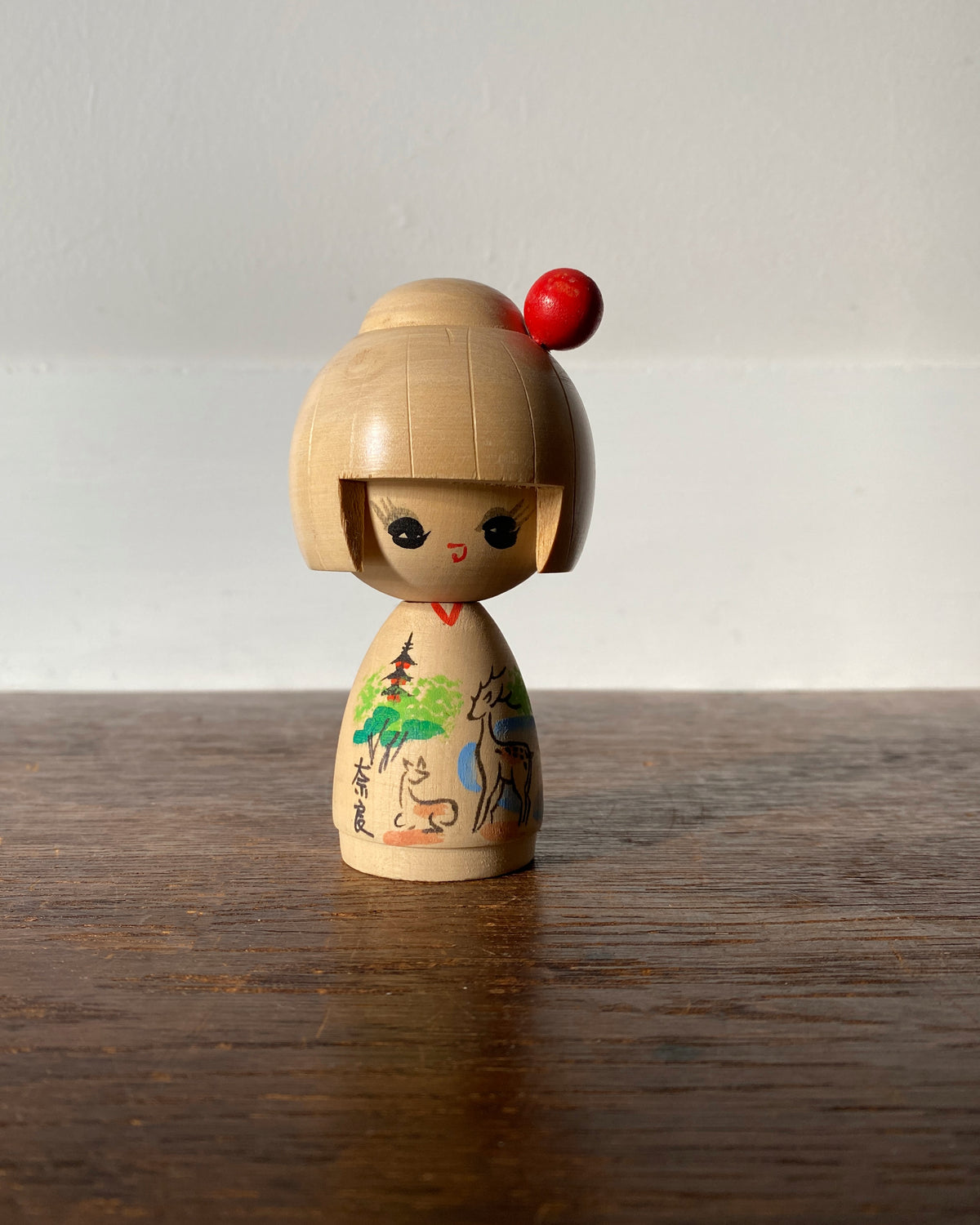 vintage deer scene kokeshi