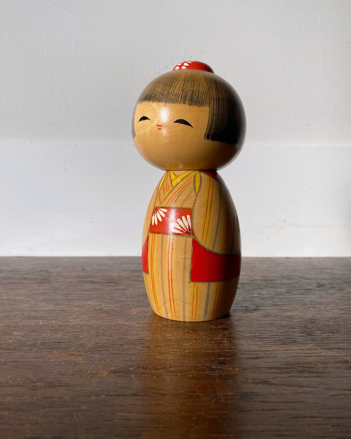 vintage striped kimono kokeshi