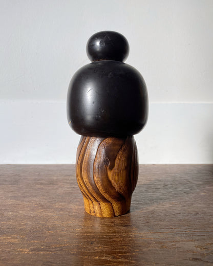 vintage carved floral kokeshi