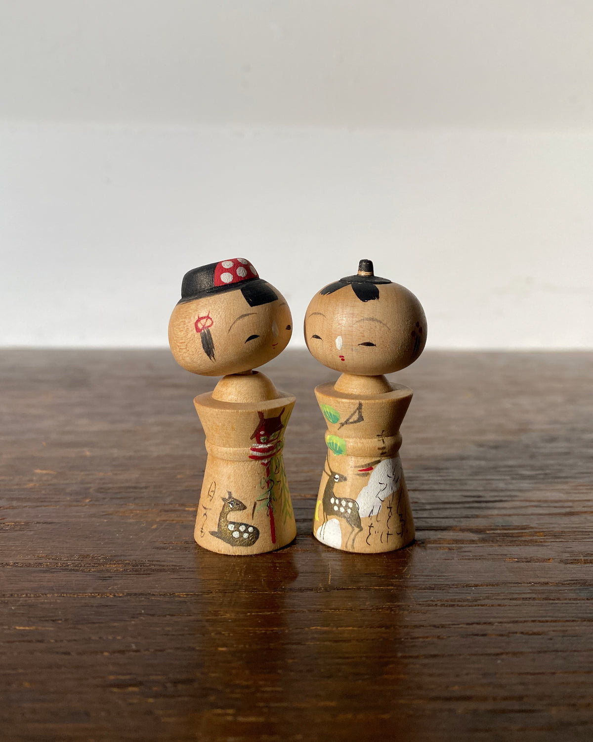 vintage Nara souvenir kokeshi pair