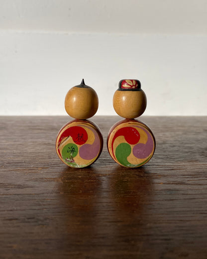 vintage kokeshi pair