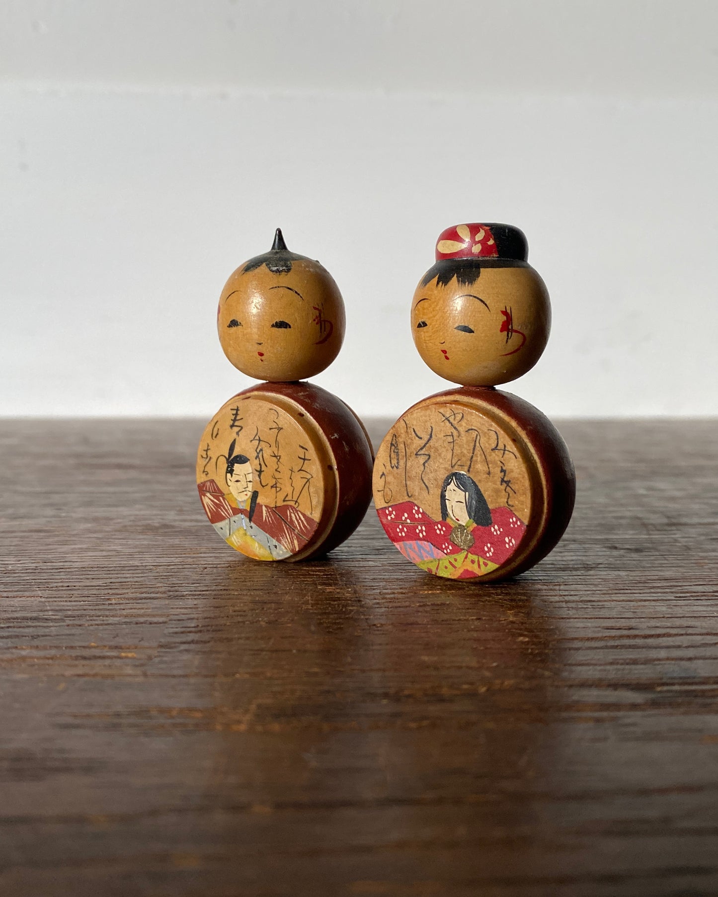 vintage kokeshi pair