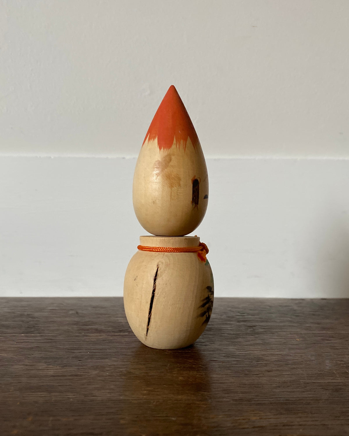 vintage calligraphy kokeshi pair