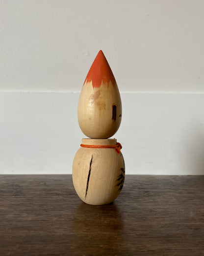 vintage calligraphy kokeshi pair
