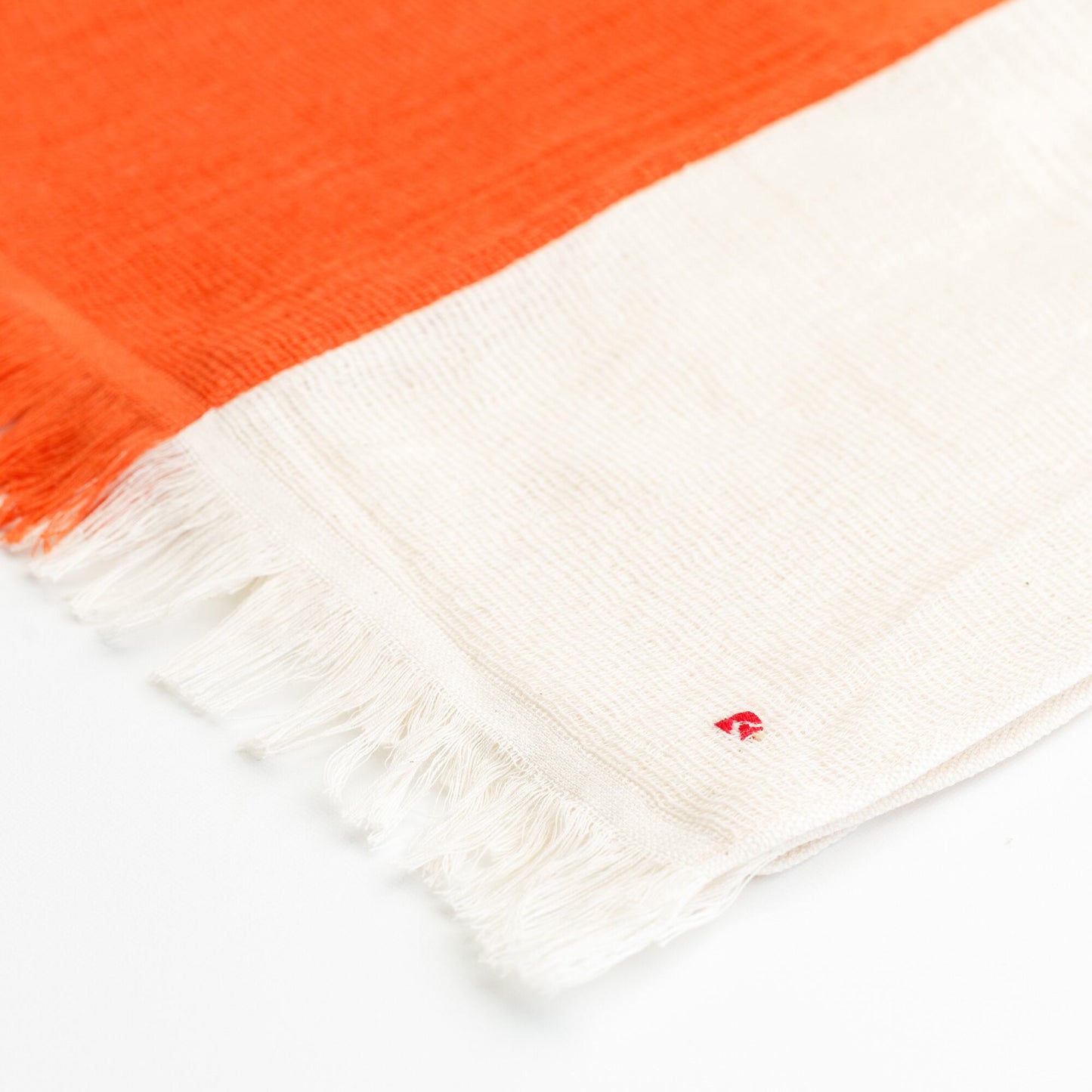 hac : cotton scarf in orange & chalk