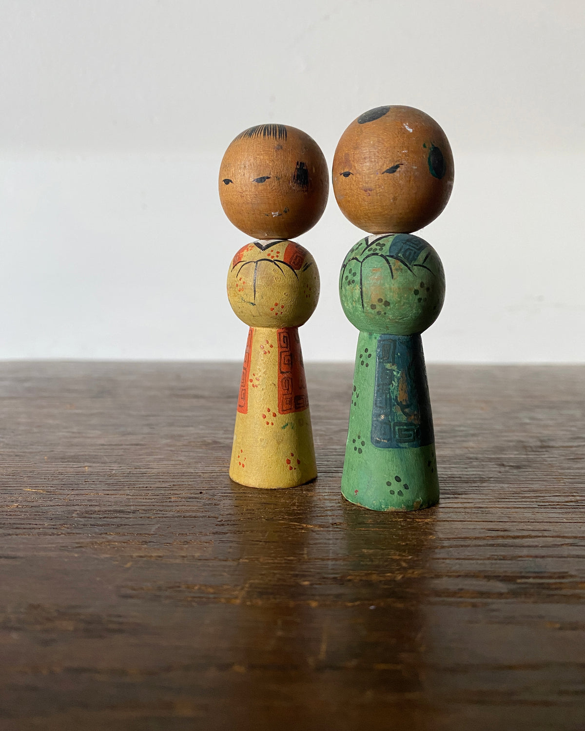 vintage kokeshi pair
