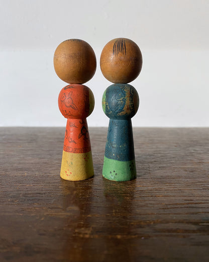 vintage kokeshi pair