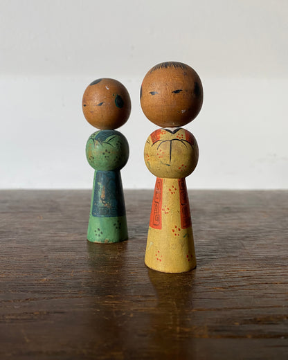 vintage kokeshi pair
