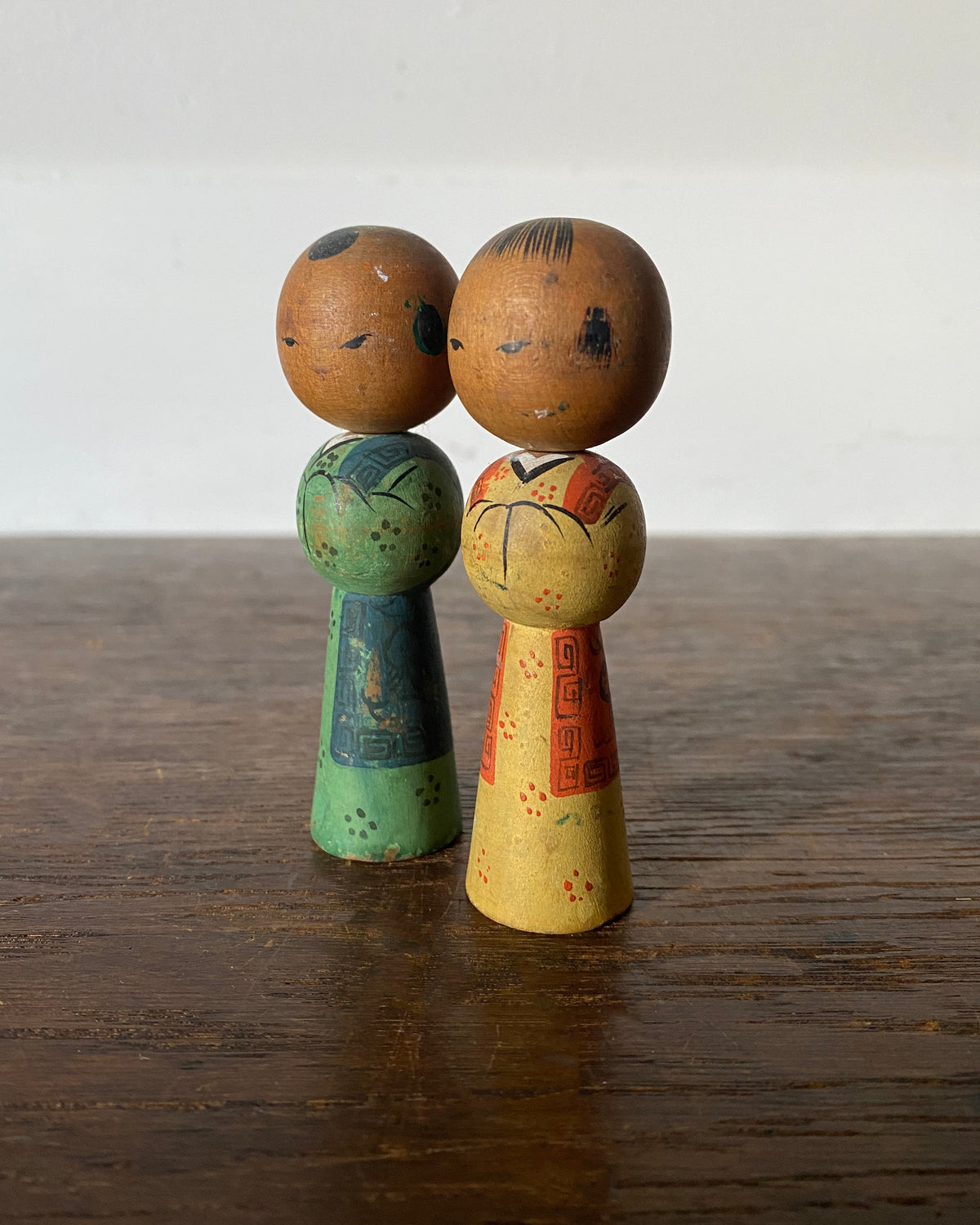 vintage kokeshi pair