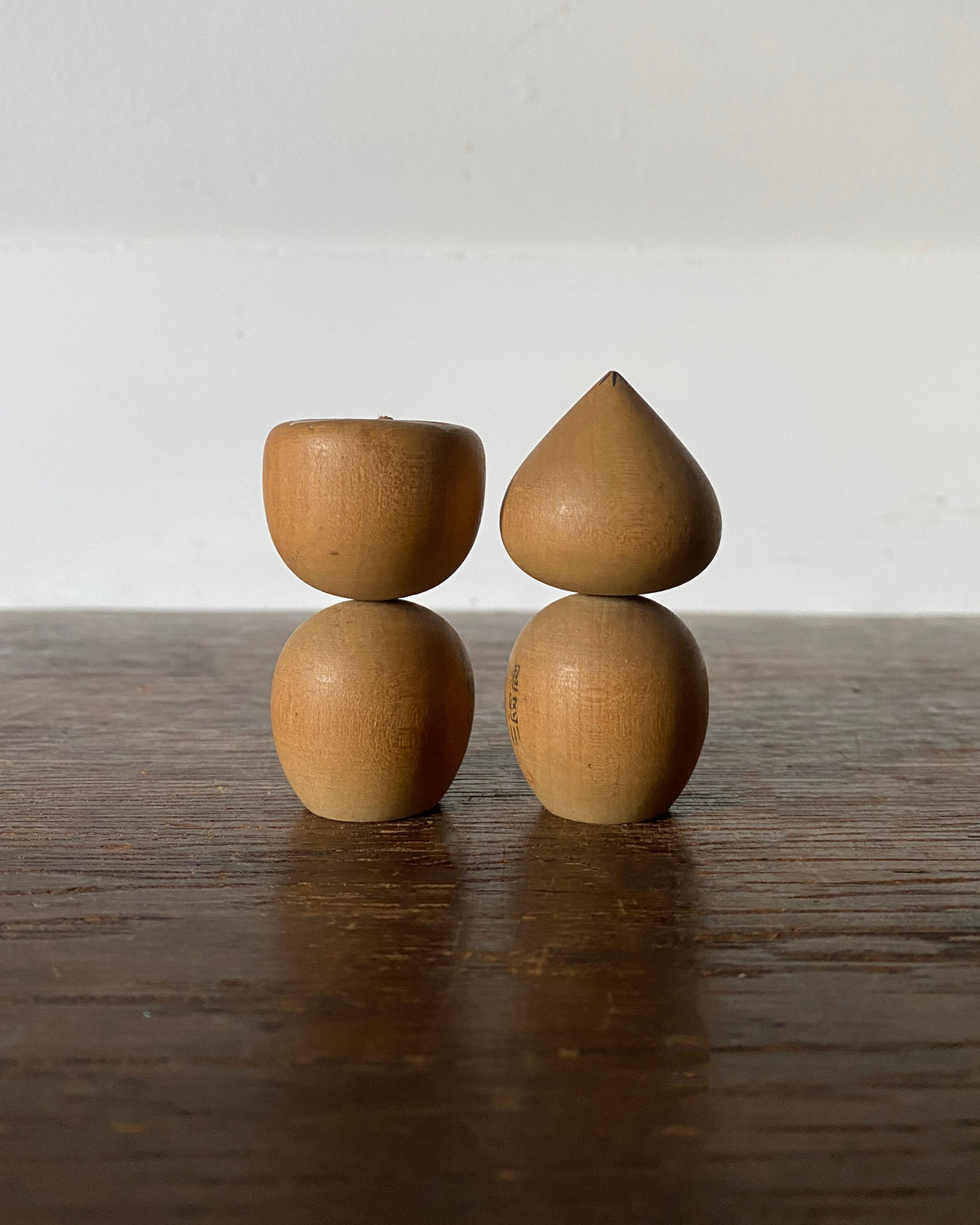 vintage fruit motif kokeshi pair