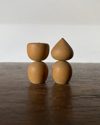 vintage fruit motif kokeshi pair