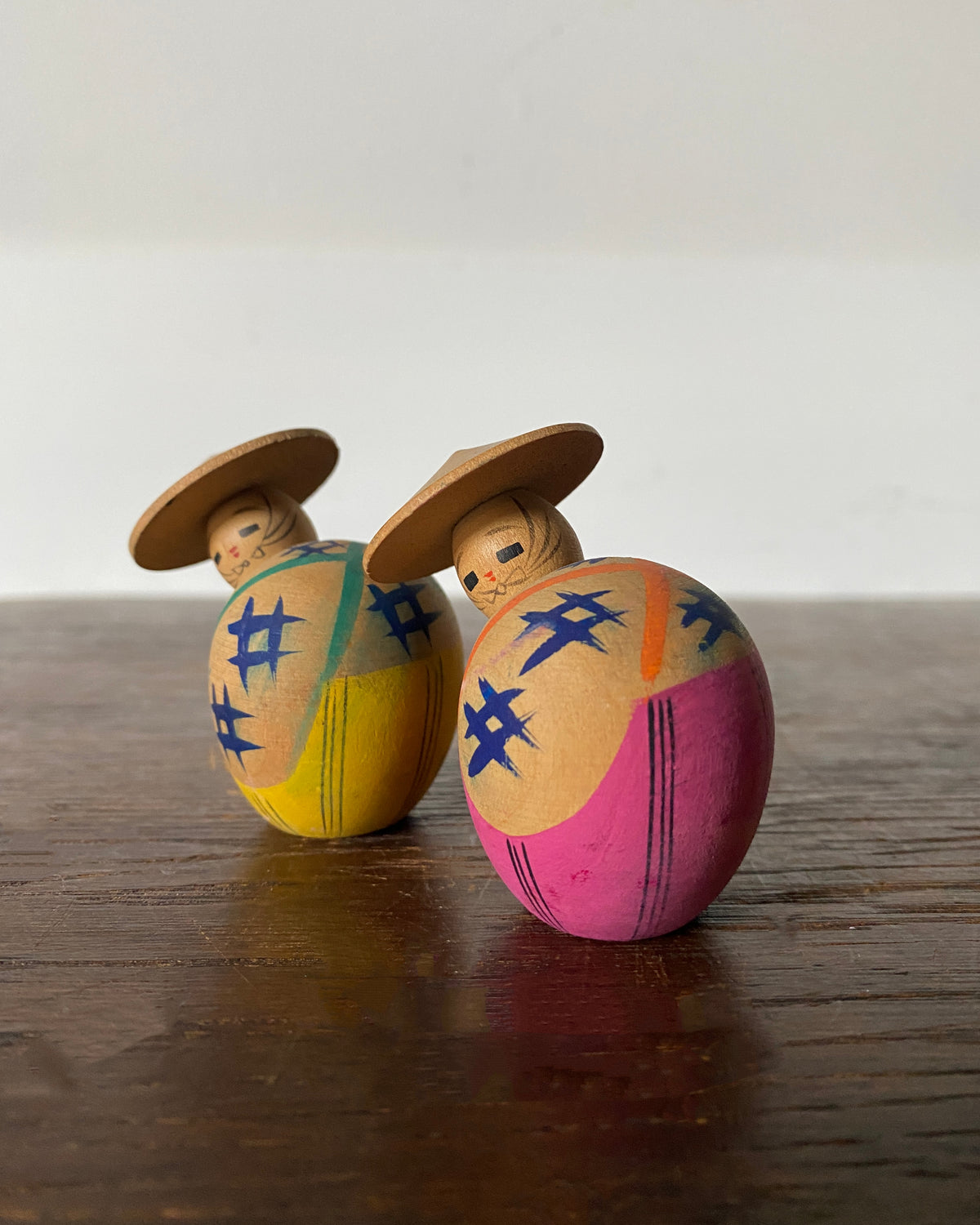 vintage traveller kokeshi pair