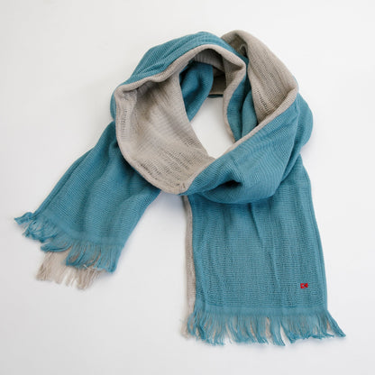 hac : cotton scarf in turquoise & grey