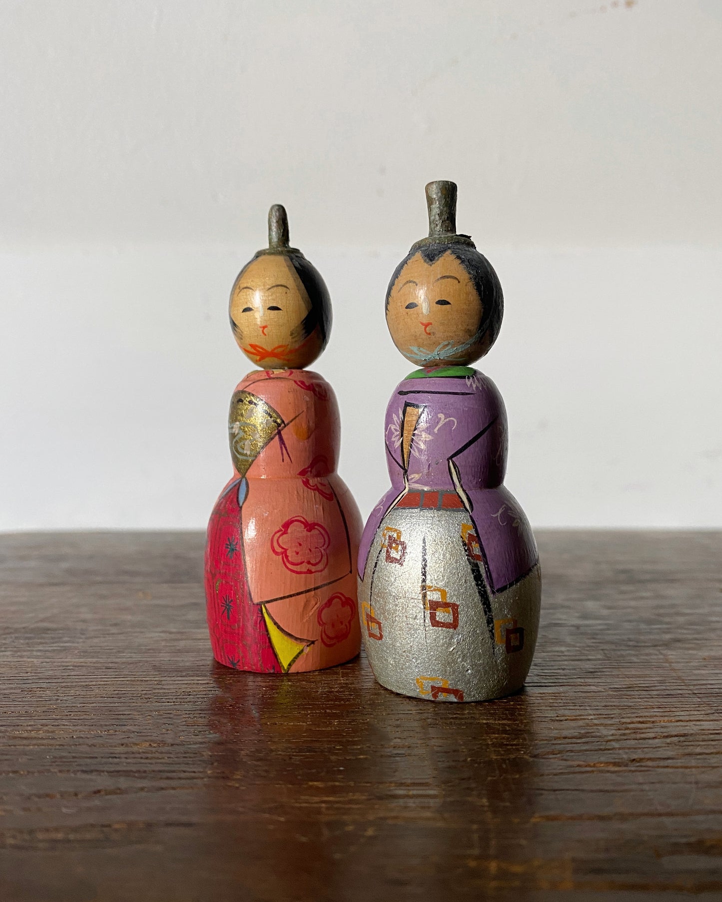 vintage Hina-style wooden pair