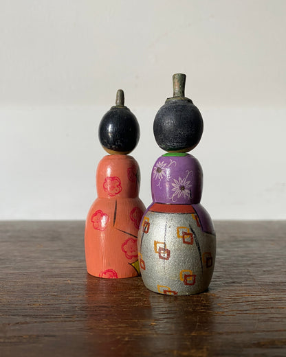 vintage Hina-style wooden pair