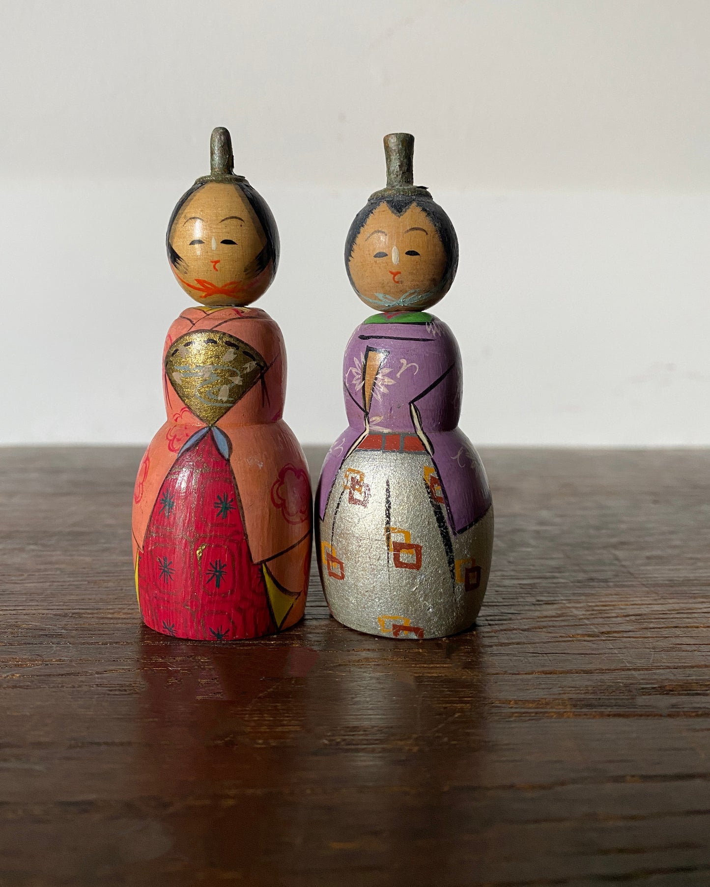 vintage Hina-style wooden pair