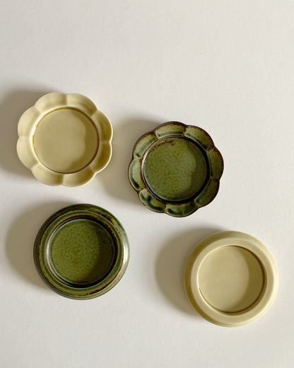 hibi : seto porcelain incense dish - moss