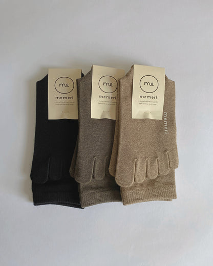memeri : wool cotton five toe socks