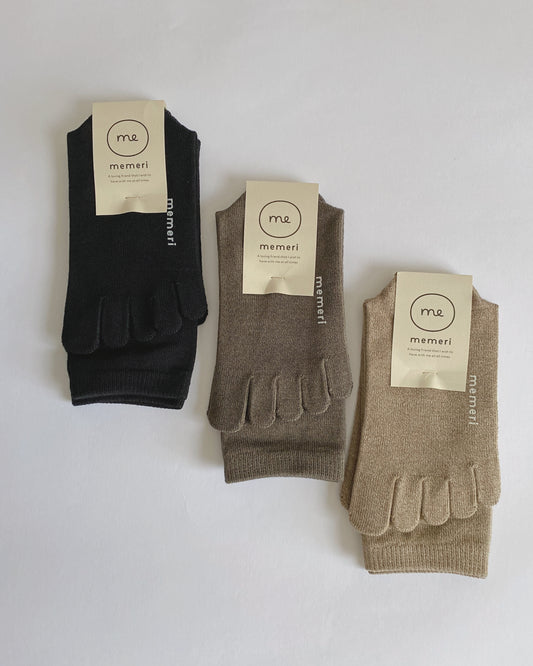 memeri : wool cotton five toe socks