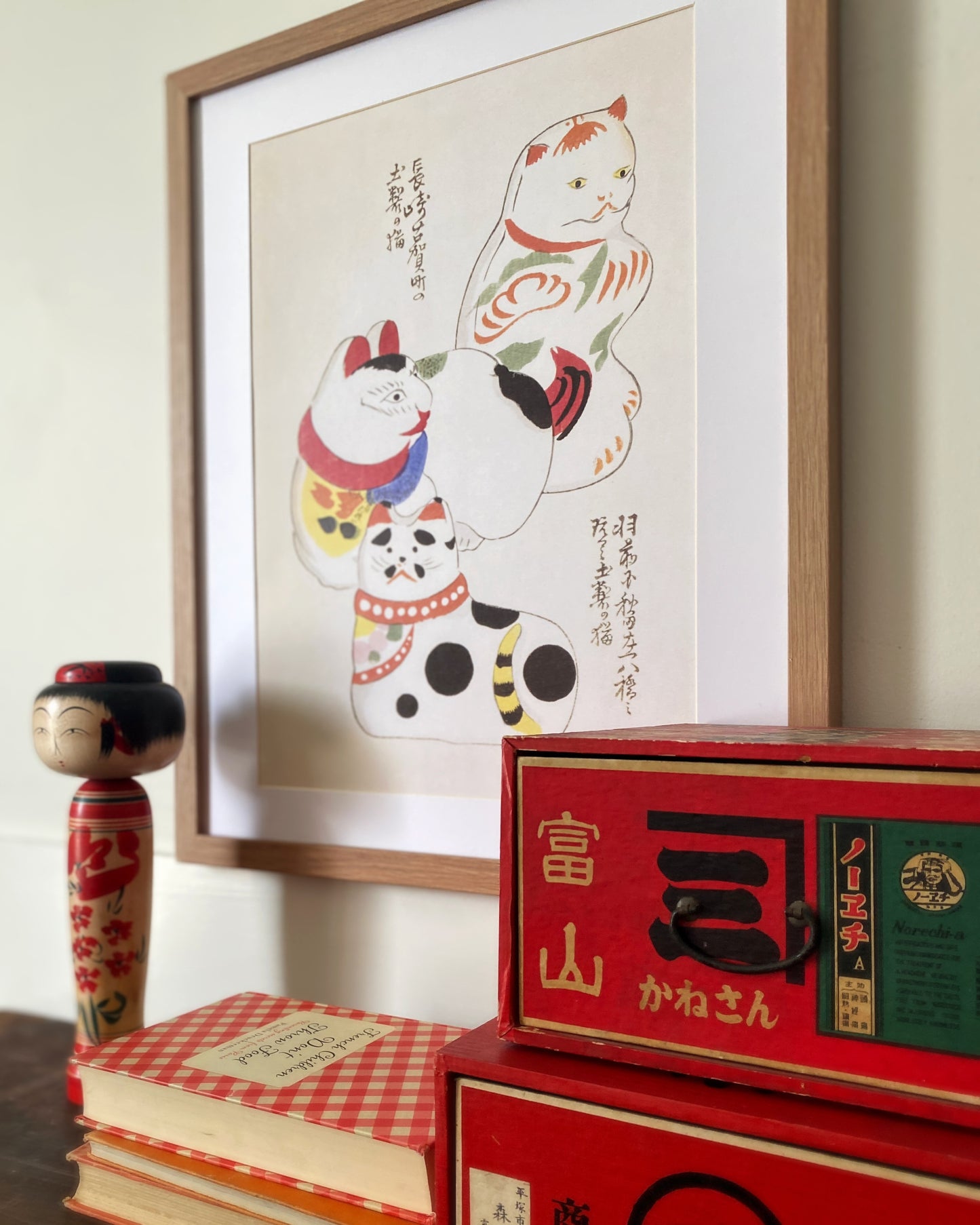 kiku print : A3 print - cats of edo