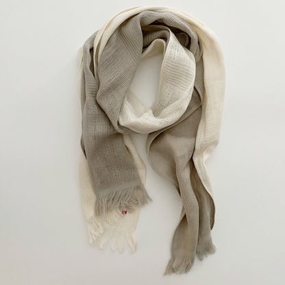 hac : cotton scarf in ivory & grey