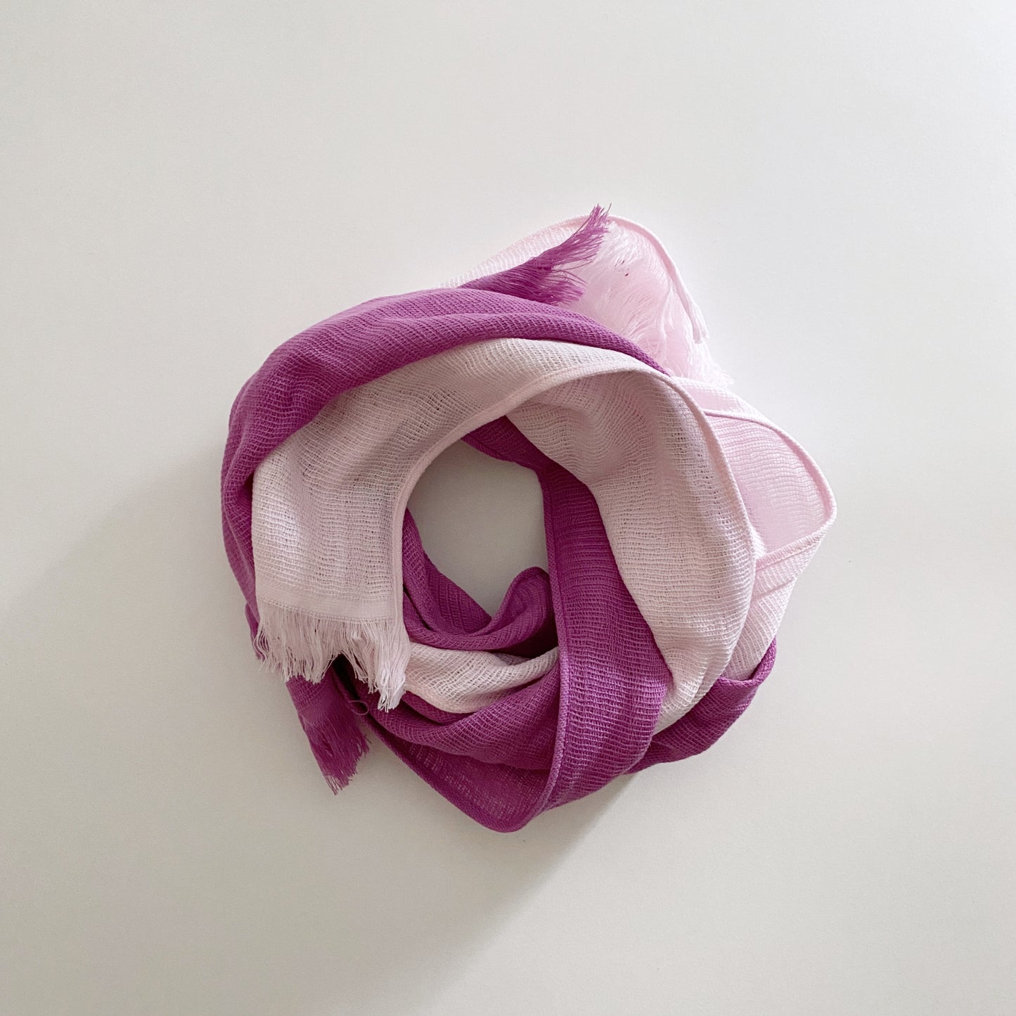 hac : cotton scarf in fairy floss & orchard