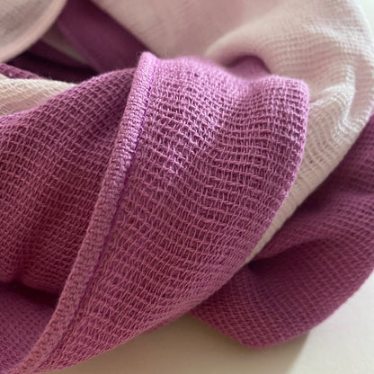 hac : cotton scarf in fairy floss & orchard