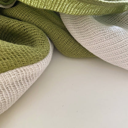 hac : cotton scarf in moss green & grey