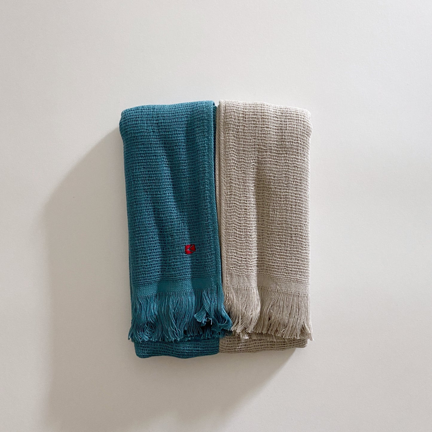 hac : cotton scarf in turquoise & grey