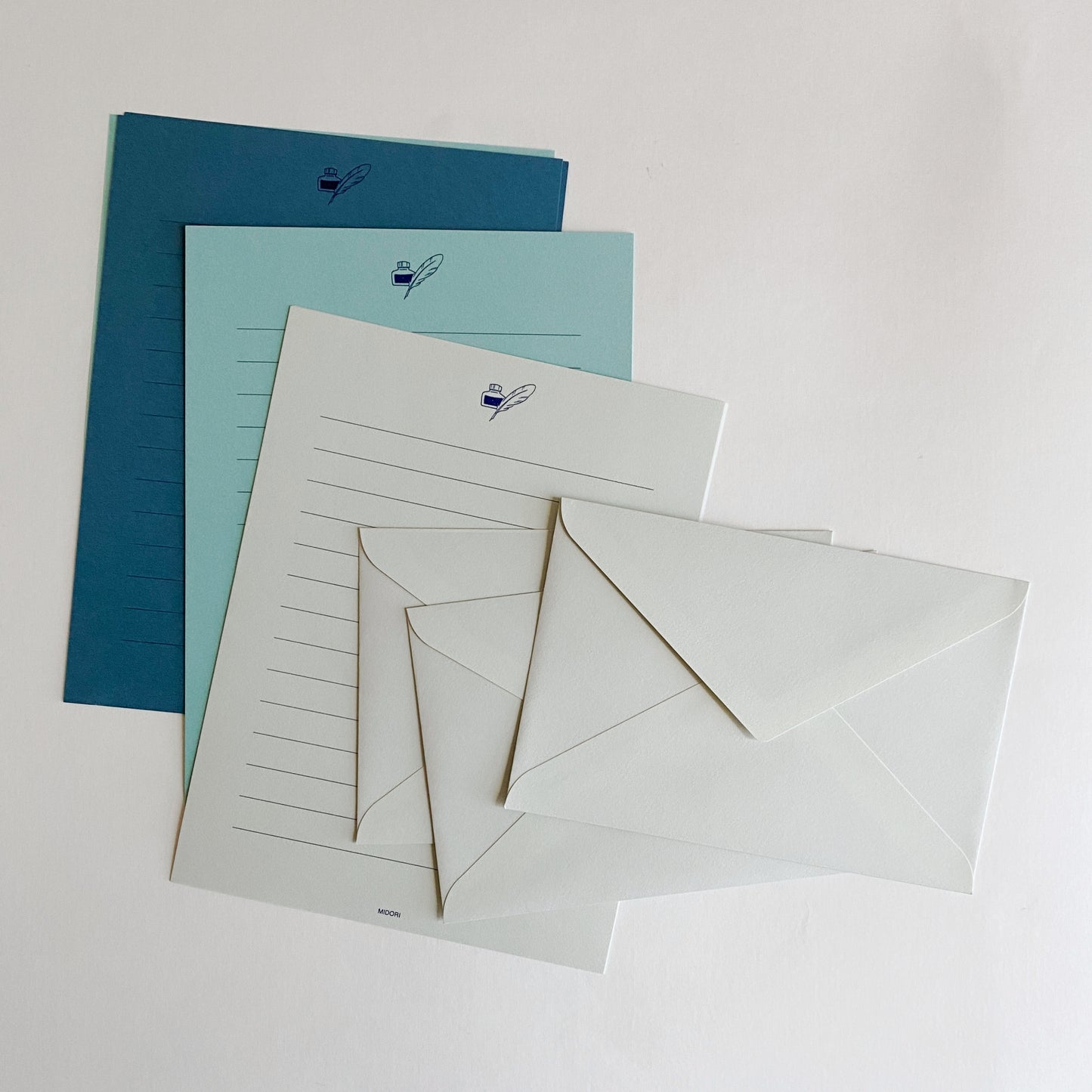 midori : letter & envelope set - blue