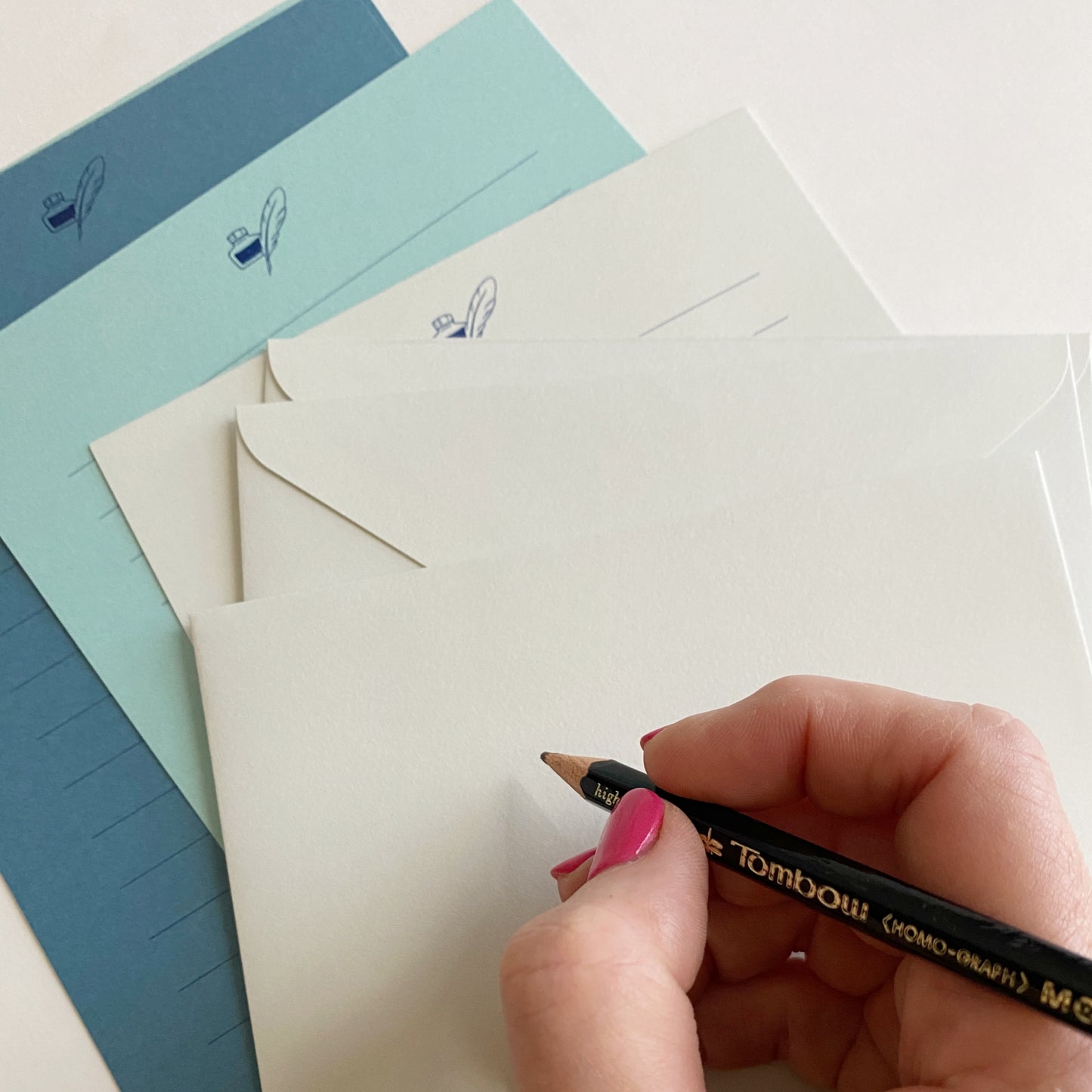 midori : letter & envelope set - blue