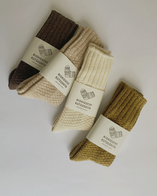 nishiguchi kutsushita : wool cotton boot socks