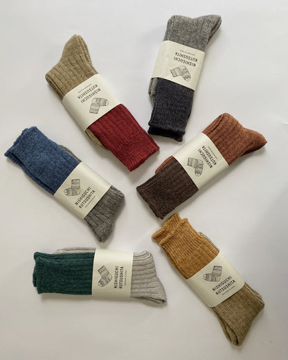 NISHIGUCHI KUTSUSHITA : boston wool cotton slab sock